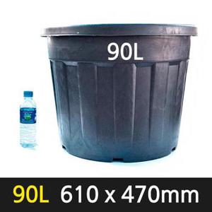 대형 도로화분 HDPE 플라스틱 원형화분 90L 검정 610 x 470mm 동파방지