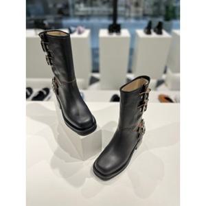 슈콤마보니[김나영 착용]Buckle biker boots(black)DG3CW23517BLK