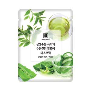 안나홀츠 생생 녹차와 수분 진정 알로에 고보습 겔 마스크팩 25ml 보습 영양 1일 1팩 시트