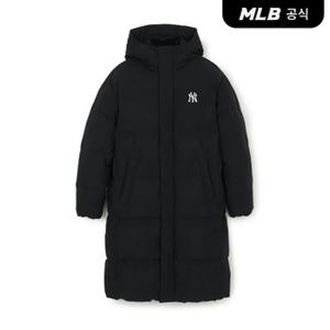 [코리아공식] 베이직 빅레터링 후드 롱패딩 NY (Black)