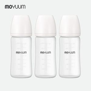 실리콘 코팅 노꼭지 유리 젖병 240ml 트리플팩