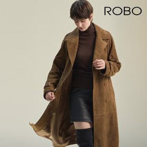 로보 24FW 스웨이드 더블 롱 트렌치코트