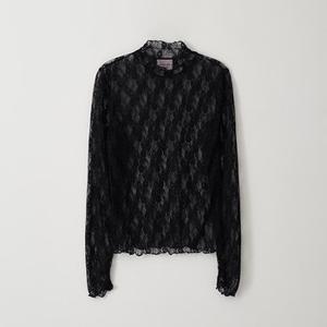 FLOWER LACE LAYERED T-SHIRT BLACK