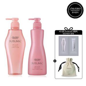 [두껍고 부스스한]에어리플로우샴푸500ml+트리트먼트500g [체험팩 샤셰 2종 + 린넨파우치 증정]