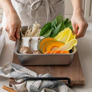 알텐바흐 [비밀특가] 밧드 스텐 반찬통 밀폐용기 바트 밧트 스테인레스 사각 주방바트 라지 L