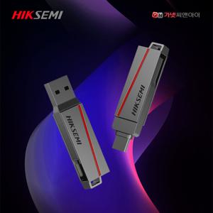 HIKSEMI 하이크세미 듀얼 슬림 USB3.2 메모리 64GB C타입 A타입 2 in 1 풀메탈 USB