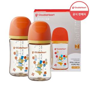 [더블하트] 3세대 240ml 디어프렌즈 트윈팩 (젖병2개 / 노꼭지)