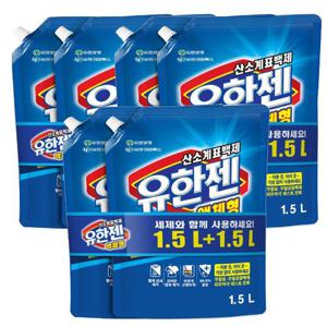 유한양행 유한젠 산소계표백제 1.5L X 6개 / 액체형 리필