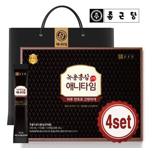 종근당 녹용홍삼스틱 애니타임 4세트 (총120포)