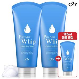 C2Y 아쿠아휩 대용량 클렌징폼 220mlX2개 (+120ml 추가구성) / 딥클렌징