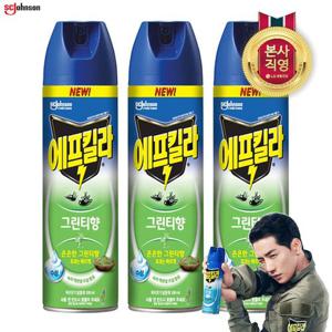 에프킬라 모기약 에어로졸 그린티향 500ml x 3개