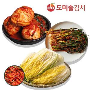 [도미솔]천수무김치5kg+쪽파갓김치1kg+절임배추3.5kg+김장양념1.5kg 총 11kg