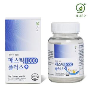 휴나인 그리스산 위건강엔 매스틱 검 1000 플러스 정 1박스(500mg x 60정) 양배추 국산 마