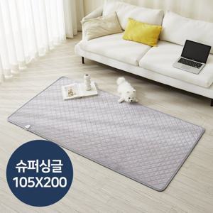 한일좋은자리 카본 탄소매트 전기장판 극세사그레이 슈퍼싱글 105X200