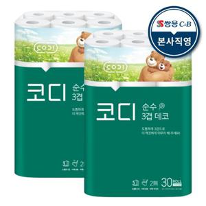 코디 순수 3겹데코 27m 30롤 2팩