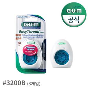 GUM 검 치실고리 이지쓰레드 치과 교정 치실 (3200B) 3개