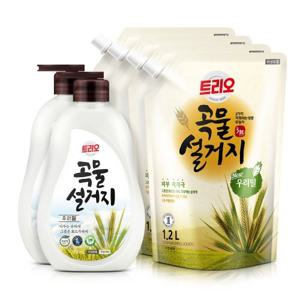 트리오 곡물설거지 750ml(용기)x2개+1200ml(리필)×4개