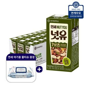 연세두유 넛유 7넛츠 190ml x 24팩+연세 아기용 물티슈 1팩 증정