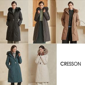 [CRESSON] 크레송 24WINTER 풀스킨 밍크 폭스 콤비 맥시 롱 구스다운