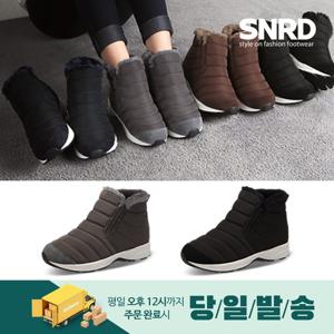 [SNRD 천연소가죽 키높이 패딩퍼슬립온] SN163