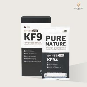 [퓨어네이처]국산 덴탈형 KF94 마스크 30매입 대형 블랙 개별포장