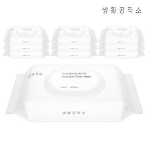 [생활공작소] 비데 물티슈 베이직  60매 x 10입