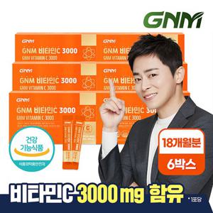 [총 18개월분] GNM 고함량 비타민C 3000 90포 X 6박스 / 항산화 기능성 비타민씨 분말 가루