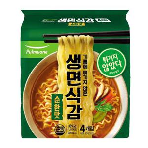 풀무원 생면식감 생라면 순한맛 97.4G*4입