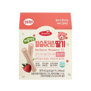 커머스파크 베베스트 처음먹는칼슘 츄러스딸기 6.5G*7개입