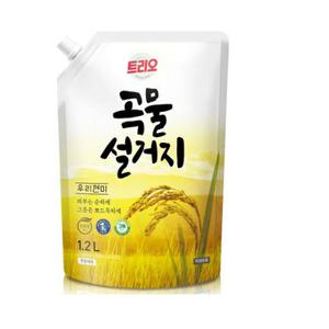 [친환경] 애경 트리오 곡물쌀겨 주방세제 리필 1.2L