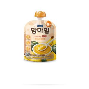 매일유업 맘마밀 안심 이유식 퓨레 바나나와 단호박 6개월 100G