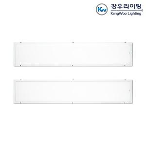 강우라이팅 LED 초슬림 직부평판 무타공 직하 면조명 50W 1285x320 방등 거실등 무타공설치 플리커프리 주광색 2개