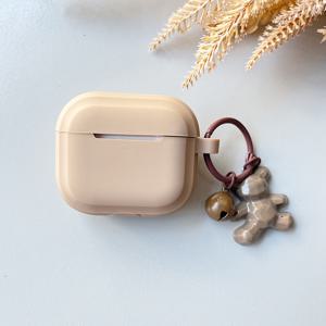 TEMU Airpods1/2/3 Pro용 카툰 베어 체인 펜던트가 있는 1pc 캐러멜 카키색 이어폰 커버