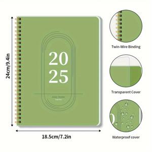 TEMU 나무 1개 2024-2025 월간 노트, 할 일 목록이 포함된 간단한 달력 플래너, 작업을 쉽게 정리하여 생산성을 향상, 7.28*9.45n, 56시트