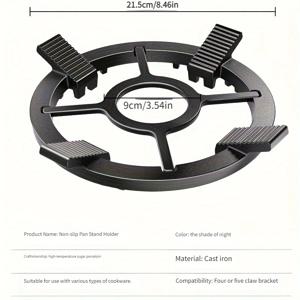 TEMU 미끄럼 방지 금속 가스레인지 랙 - 튀김 및 우유 팬에 완벽, 주방 쿡탑 냄비 홀더