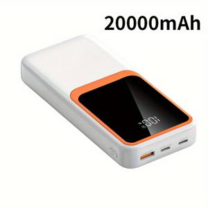 TEMU 20000mAh 휴대용 전원 은행, 22.5W 초고속 충전 PD20W, LED 디스플레이 듀얼 입력/출력, iPhone 15 Pro/14 Max/13/12 및 Android 기기를 위한 범용 USB/Type-C 호환 배터리 팩, 비상 백업 외부 배터리|보조배터리|보조배터리20000