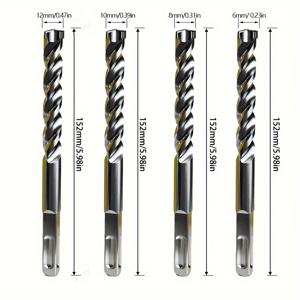 TEMU 삼각형 헤드 회전 해머 드릴 비트 세트, 금속 구조, 스크래치 방지, 전기 드릴과 호환 가능, 콘크리트, 벽돌, 돌, 석공 - 조립 필요 없음, 여러 개의 조각 포함.