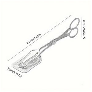 TEMU 1pc, 빈티지 중동 스타일 광장 다기능 음식 집게, 금속 빵 디저트 바베큐 샐러드 야외 피크닉 파티, 골드 & 실버 클립 제공