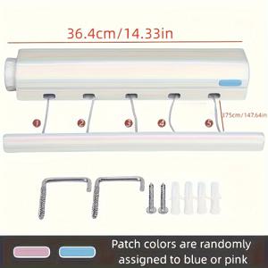 TEMU 5줄짜리 접이식 빨래줄 - 147.63인치 실내 내구성 플라스틱 빨래줄 침실, 욕실, 거실용 - 옷, 타월, 바지용 공간 절약형 보이지 않는 매달린 건조대