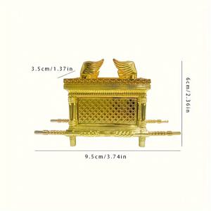 TEMU 십계명, 아론의 지팡이 & 만나가 있는 센초이 금도금 언약궤 - 수공예 종교 장식 조각상 트링켓 상자