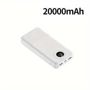 TEMU 20000mAh 휴대용 파워 뱅크, 22.5W/PD20W 초고속 충전, LED 배터리 디스플레이, 이중 입력 및 출력, 아이폰15pro/14max/13/12 장치/안드로이드용 컴팩트 휴대용 모바일 폰 충전기 (USB, Type-c), 야외 비상용 백업 배터리 팩 카테고리: 휴대폰 휴대용 파워 뱅크|보조배터리|보조배터리20000