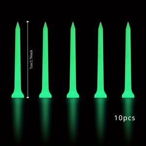 TEMU 10개 야광 골프 티 - 70mm & 83mm, 내구성 있는 PP 플라스틱, 필수 골프 액세서리