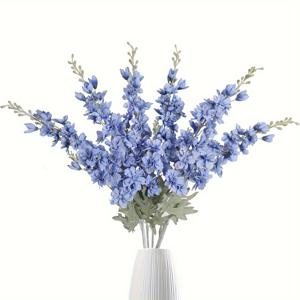 TEMU 6 개/대, 88cm/34.65inDelphinium 인공 꽃, 인공 라크스퍼 꽃 긴 줄기 꽃 가정 장식을 위한 실크 꽃 실내 옥외, 테이블을 위한 꽃 센터피스 장식 웨딩 장식 꽃 생일 파티 데이 어머니의 날 선물