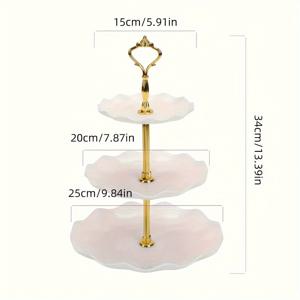 TEMU 1개 우아한 3단 플라스틱 캔디 트레이, 유럽 스타일 과일 플래터, 케이크 스탠드, 크리스마스 과일 서빙 접시, 주방 파티 용품, 전원 없음, 식품 공급 장비