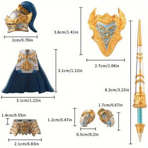 TEMU 4.5cm 미니 피규어를 위한 맞춤 설계된 무기고 세트 - 방패, 갑옷, 무기 및 헬멧이 포함된 다양한 팩, 크리스마스 및 할로윈 선물에 적합한 MOC 액세서리, 혼합 색상, 14세 이상 대상, 내구성 있는 ABS 소재로 제작되었습니다.