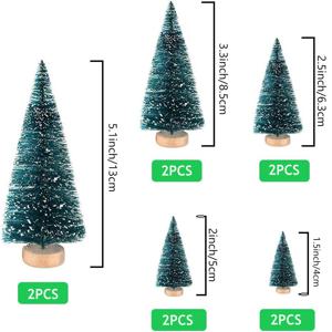 TEMU 5/10pcs 미니 사이 잘삼 눈 서리 나무, 병 브러시 나무 5 크기 크리스마스 DIY 장식 홈 테이블 탑 장식 디오라마 나무 모델