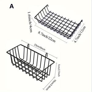 TEMU 와이어 벽 그리드 패널을 위한 2개의 벽걸이 바구니, 훅 랙, 벽 그리드 액세서리, 방 수납을 위한 그리드 벽 바구니, 사진 벽 디스플레이, 거실 사무실 장식품