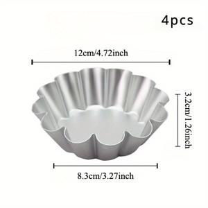 TEMU 플로럴 알루미늄 에그 타르트 몰드 - 비스틱, 오븐 안전 베이킹 팬, 푸딩, 머핀 & 컵케이크용 - 졸업 및 특별한 날에 완벽함