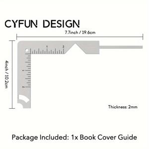 TEMU CYFUN DESIGN 금속 제본 도구 - DIY, 스크랩북, 노트북 및 앨범 제작용 5-in-1 스테인레스 스틸 북 커버 가이드 - 영어 설명서가 포함된 쓰기 표지자