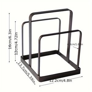 TEMU 【최고 평점】 1개 일본 스타일 철제 주방 도구 홀더 - 수납대와 배수구가 있는 카운터탑 도마 & 냄비 뚜껑 랙, 매트 마감